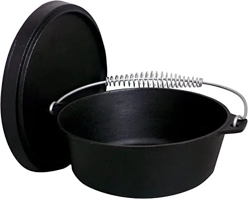king kooker 16 qt seasoned cast iron dutch oven with cast iron lid black ci16sa